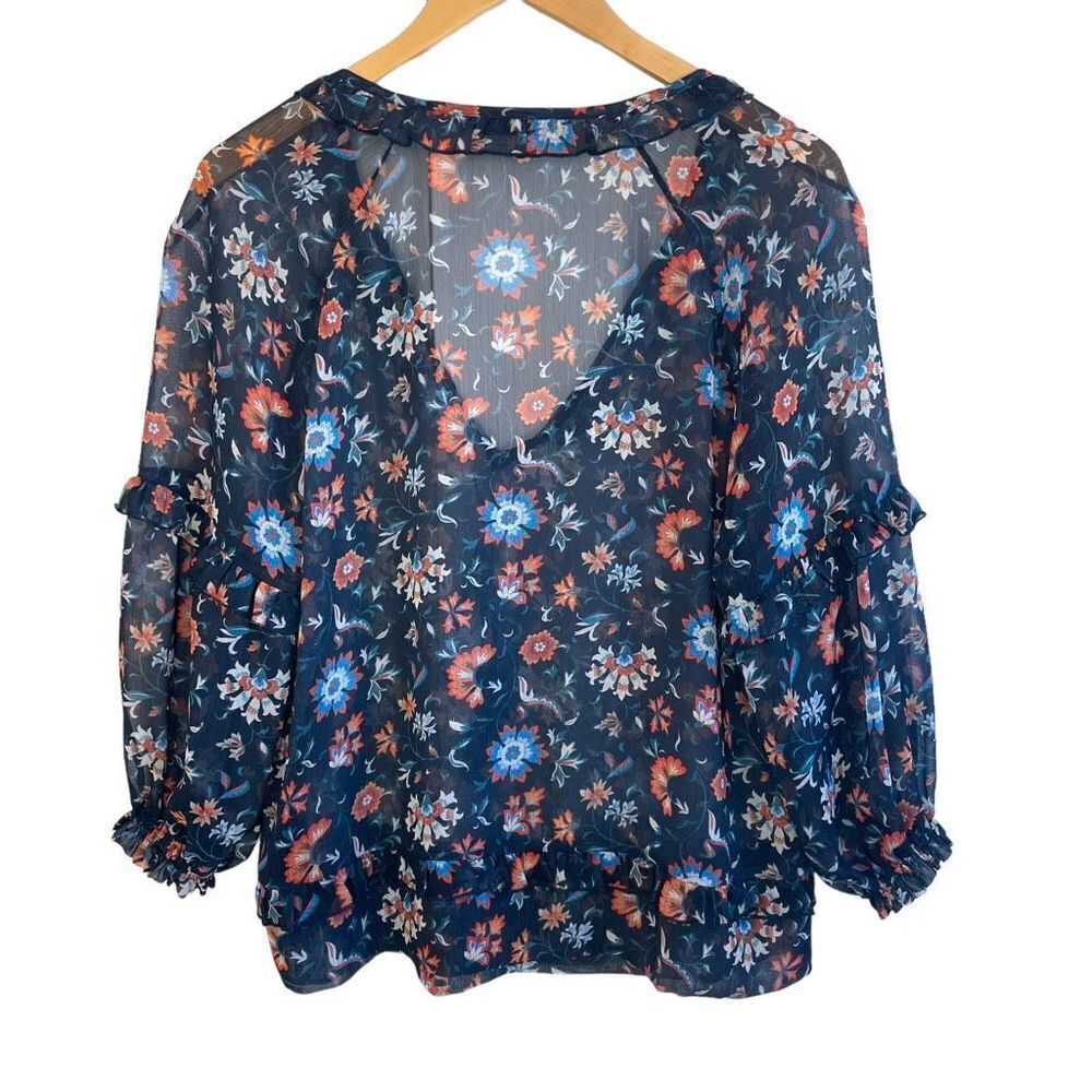 Mango Suit Collection Semi Sheer Mini Ruffle Top - Picture 5 of 9